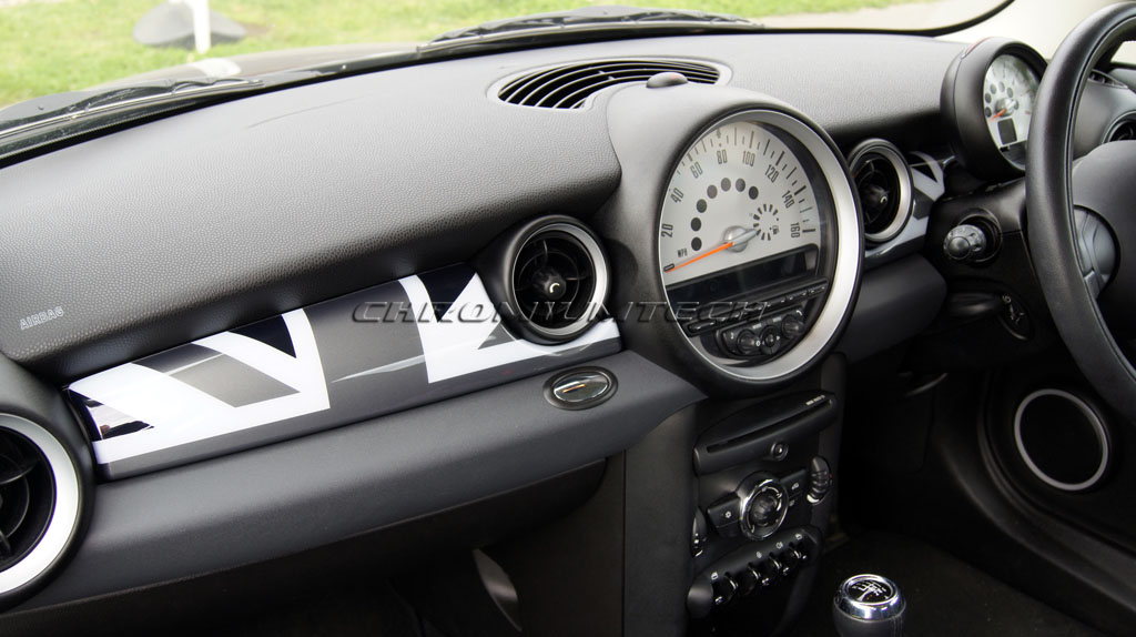 MINI Cooper/S/ONE R55 R56 R57 R58 R59 BLACK Union Jack Dashboard Panel  Cover LHD