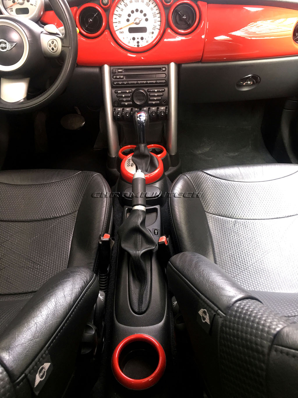 2001-2006 BMW MINI Cooper/S/ONE R50 R52 R53 Red Interior Dial Trim